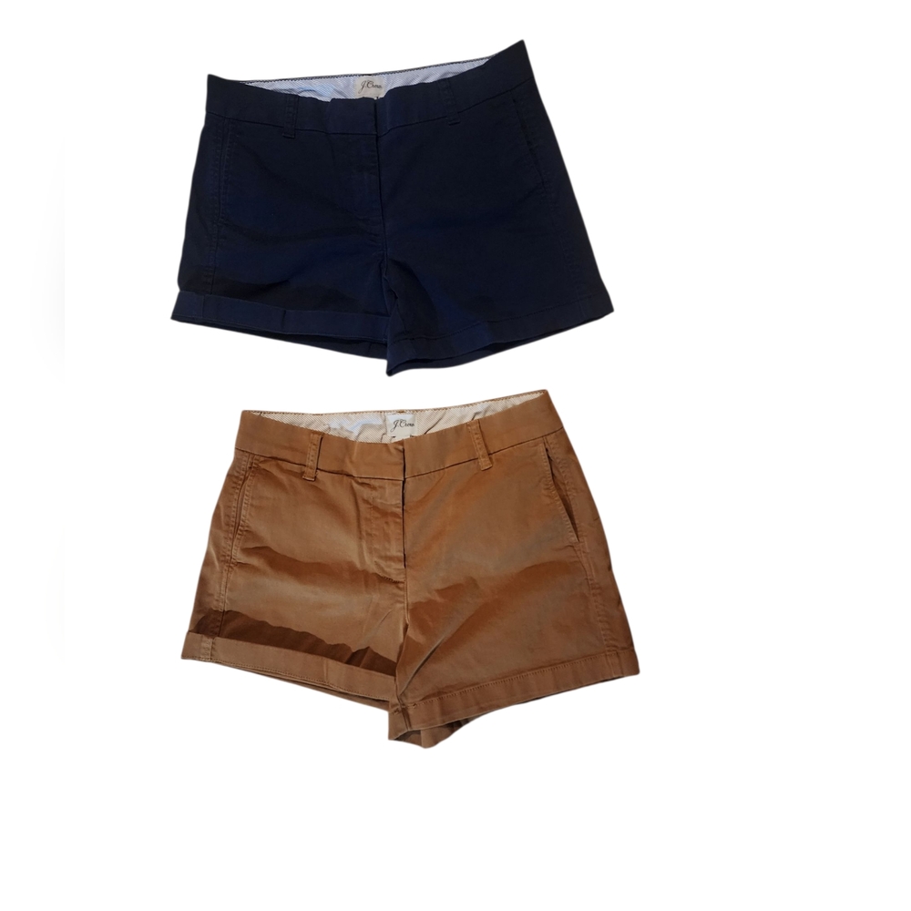 J. Crew Women's Dark Blue and Brown Bermudas